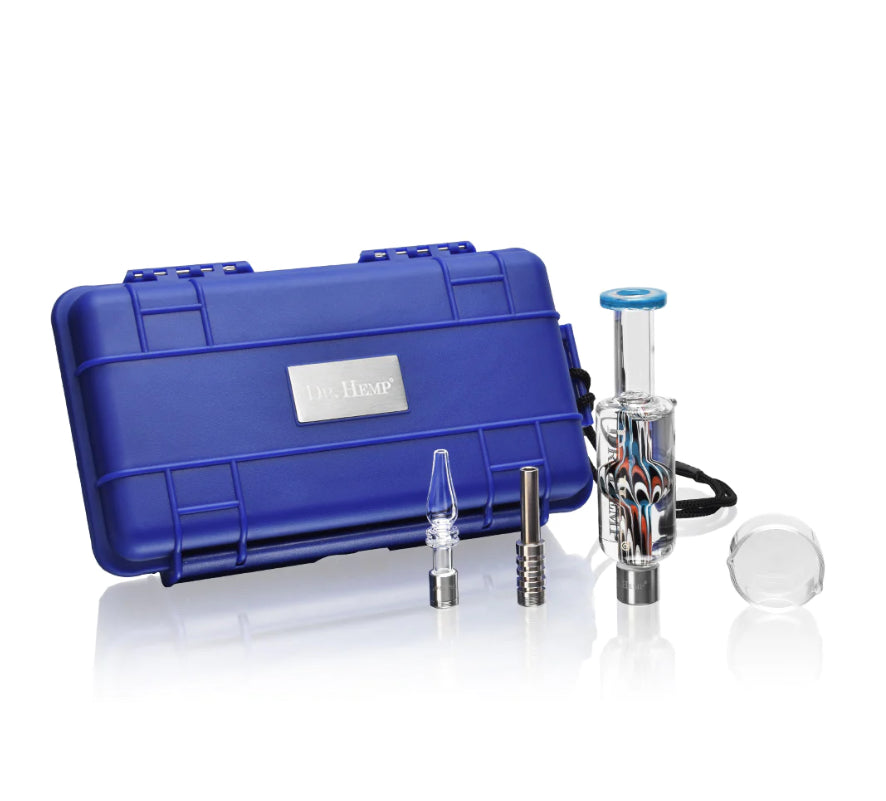 Dr. Hemp Freezable Glycerin Pipe nectar Collectar Zig Zag Blue NC02