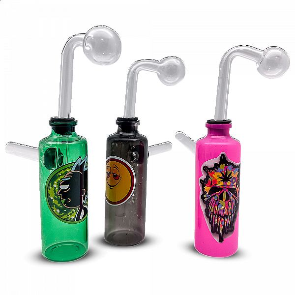 4 Colored Cylinder Oil Barrel Water Bubbler OBB10 Clear